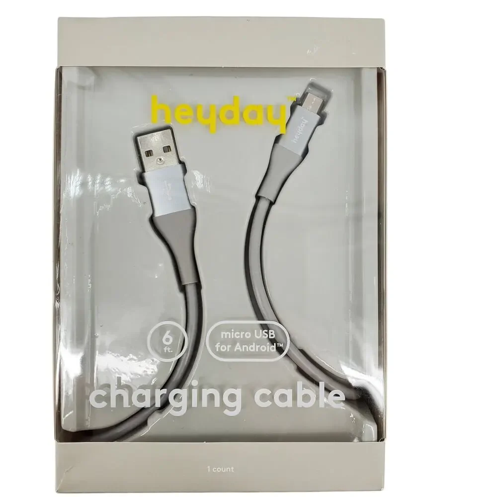 heyday 6‎ Foot Micro USB Charging Cable For Android New In Box